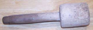 Antique Primitive Wood Mallet Pestle Mallet Meat Tenderizer Kitchen Woodenware photo