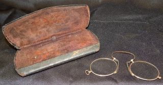 Rare 1889 - 1911 American Optical Pince Nez Eye Glasses 10k Gold Filled W Case photo