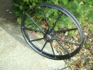 Collectible Med Antique Cast Iron Farm Wheel.  Good. photo