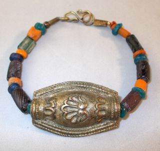 Ancient Roman Bracelet - Roman Beads,  Faience,  Belt Ornament 7 1/2 