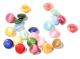 Collection (24) Vtg Czech Deco Mixed Geometric Design Doll Satin Glass Buttons Buttons photo 1