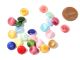 Collection (24) Vtg Czech Deco Mixed Geometric Design Doll Satin Glass Buttons Buttons photo 2
