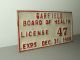 Antique Metal Embossed 1950 Garfield Board Of Health Medical State Trade Sign Other photo 1