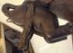 Vintage India Wood Elephant Tray W/rattan 19 