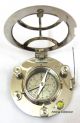 Brass Electroplated Sundial Compass For Finding Time Using Sun Location Compasses photo 4