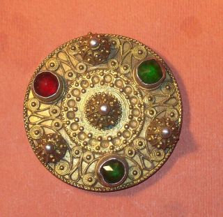 Another Gold Gilded Silver Disck Type Brooch From 