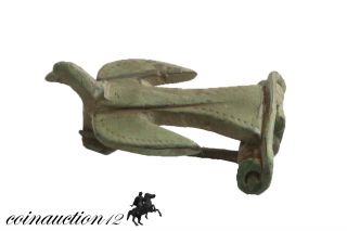 Museum Quality Zoomorphic Roman Bronze Fibula Brooch Dove 2nd Century Ad photo