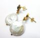 Rose Cut Diamond & Pearl Gold Plated Vintage Look Earrings,  Pendant Jewelry Set Islamic photo 3
