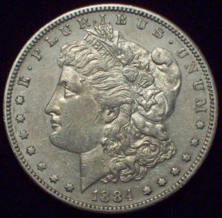 1884 S Morgan Dollar Silver - Key Date Coin - Authentic High Grade Au Detailing photo