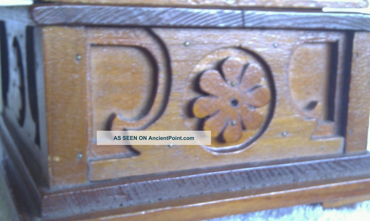 Vintage Folkart Wood Box S/n 1932 Primitives photo