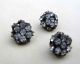 Antique - 3 Round Rhinestone & Metal Buttons Made Slovakia - Cho - Diminutive Buttons photo 2