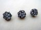 Antique - 3 Round Rhinestone & Metal Buttons Made Slovakia - Cho - Diminutive Buttons photo 3