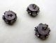 Antique - 3 Round Rhinestone & Metal Buttons Made Slovakia - Cho - Diminutive Buttons photo 6