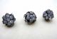 Antique - 3 Round Rhinestone & Metal Buttons Made Slovakia - Cho - Diminutive Buttons photo 7