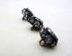 Antique - 3 Round Rhinestone & Metal Buttons Made Slovakia - Cho - Diminutive Buttons photo 8