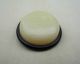 Antique - Cream & Black Celluloid & Metal Button - 15/16 
