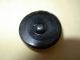 Antique - Cream & Black Celluloid & Metal Button - 15/16 