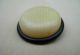 Antique - Cream & Black Celluloid & Metal Button - 15/16 