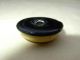 Antique - Cream & Black Celluloid & Metal Button - 15/16 