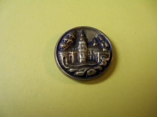 Antique Metal - Brass And Steel Picture Button photo