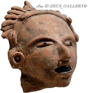 Pre Columbian Pottery Male Chief Dignitary Large Head Veracruz 600 Ad Choice photo