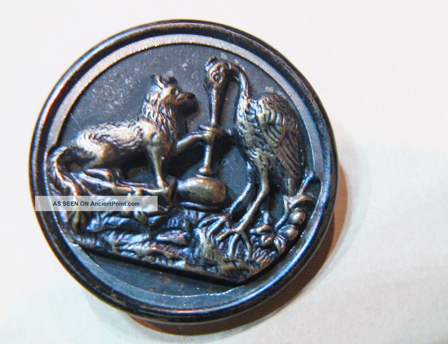Antique Fox & The Crane Aesop ' S Fable 1 