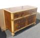 Vtg French Provincial Country Dresser Brown Burl Wood Veneer Chest Of Drawers Post-1950 photo 2