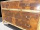 Vtg French Provincial Country Dresser Brown Burl Wood Veneer Chest Of Drawers Post-1950 photo 4