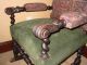 Vintage Ornate Barley Twist Carved Wood Throne Chair W Brass Feet Post-1950 photo 5
