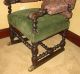 Vintage Ornate Barley Twist Carved Wood Throne Chair W Brass Feet Post-1950 photo 7