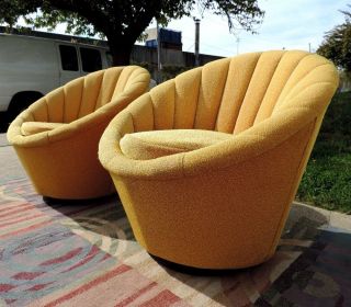 2 Swivel 1960 ' S Lounge Chairs Cone Shaped Mid Century Modern Eames Panton Style photo