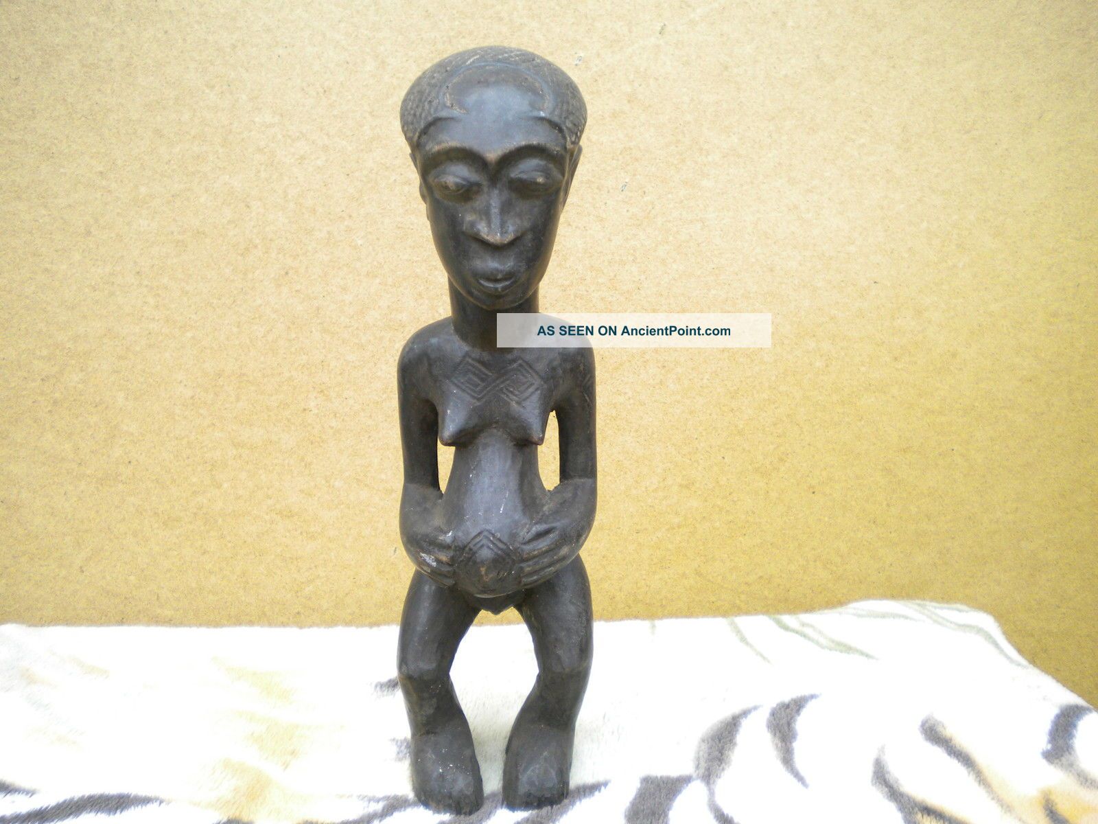 African Lulua (luluwa Tribe) Maternity Congo Wood Carving Sculptures & Statues photo