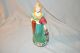 Vintage Old Desvres Hand Painted French Lady With Fan Porcelain Woman Figurine Figurines photo 2