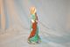 Vintage Old Desvres Hand Painted French Lady With Fan Porcelain Woman Figurine Figurines photo 4