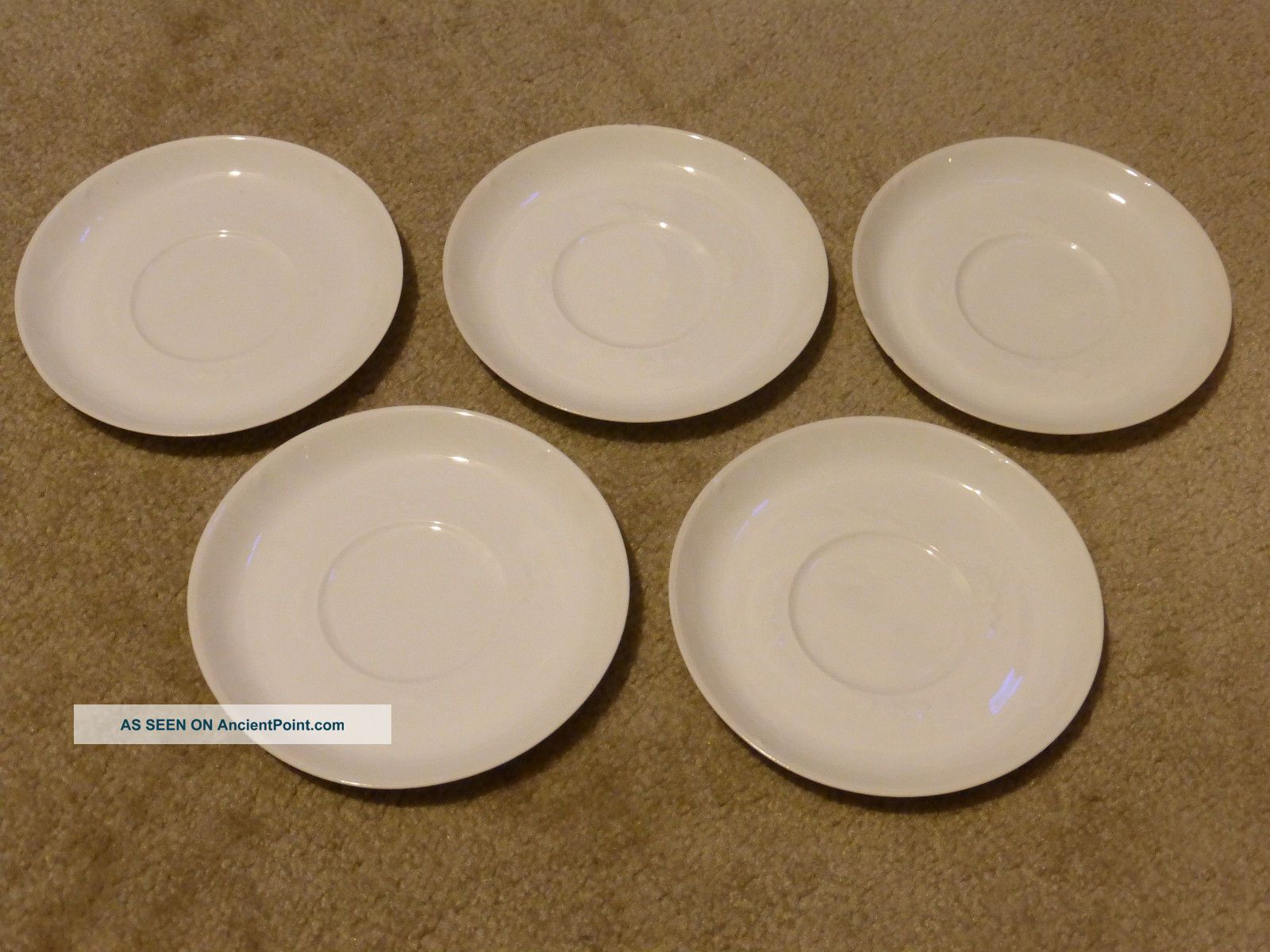 Antique Haviland Limoges Cfh Gdm Whiteware Blank Saucers Of 5 Circa 1881 - 90 Cups & Saucers photo
