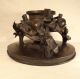 Antique Oriental Large Bronze Ornate Peach Vase Stand Japanese Chinese Asian Old Other photo 2