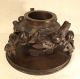 Antique Oriental Large Bronze Ornate Peach Vase Stand Japanese Chinese Asian Old Other photo 3
