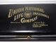 Antique 1910s Union National Life Insurance Company Advertising Lock Box & Key Safes & Still Banks photo 2