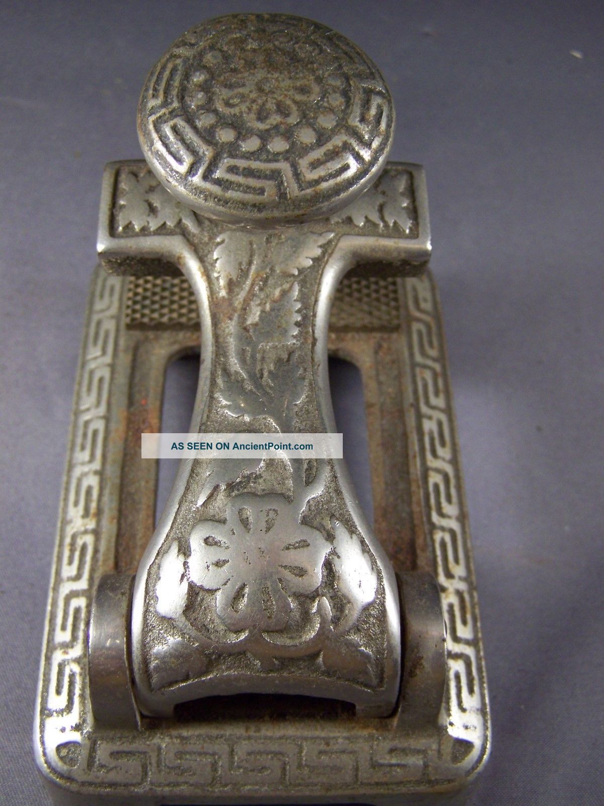 Antique Victorian Style Pearl Metal Press Envelope Seal Stamping Bank ? Unique Metalware photo