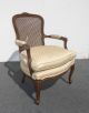 Vintage French Provincial Cane Arm Chair W Down Cushion Cabriole Legs Post-1950 photo 2