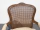 Vintage French Provincial Cane Arm Chair W Down Cushion Cabriole Legs Post-1950 photo 5