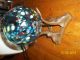 Hand Blown Glass Float Fishing Ball With Solid Brass Dolphin Stand Tall 