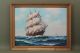 Vintage Humbero Da Silva Fernandes Whaling Ship Seascape Oil Painting Other photo 1