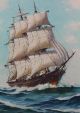 Vintage Humbero Da Silva Fernandes Whaling Ship Seascape Oil Painting Other photo 3