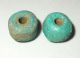 2 Ancient Egyptian Faience Beads 100ad Matched,  Rare,  12mm Diameter Egyptian photo 1