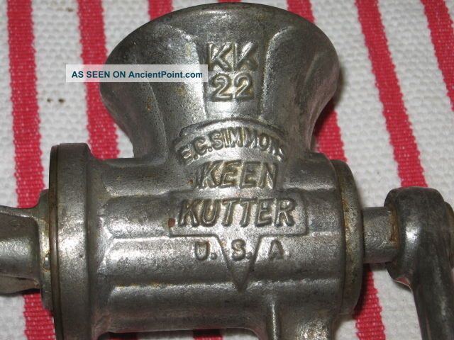 Vintage Keen Kutter Kk22 Meat Grinder Cast Iron E.  C.  Simmons U.  S.  A.  Table Mount Meat Grinders photo