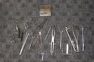 Antique Of Doctor ' S Medical Surgical Surgery Hospital Tools Instruments photo