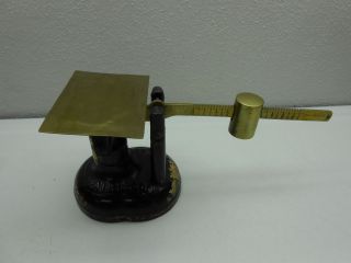 Antique Small Cast Iron Fairbanks Brass Painted Coin/postage Scale photo