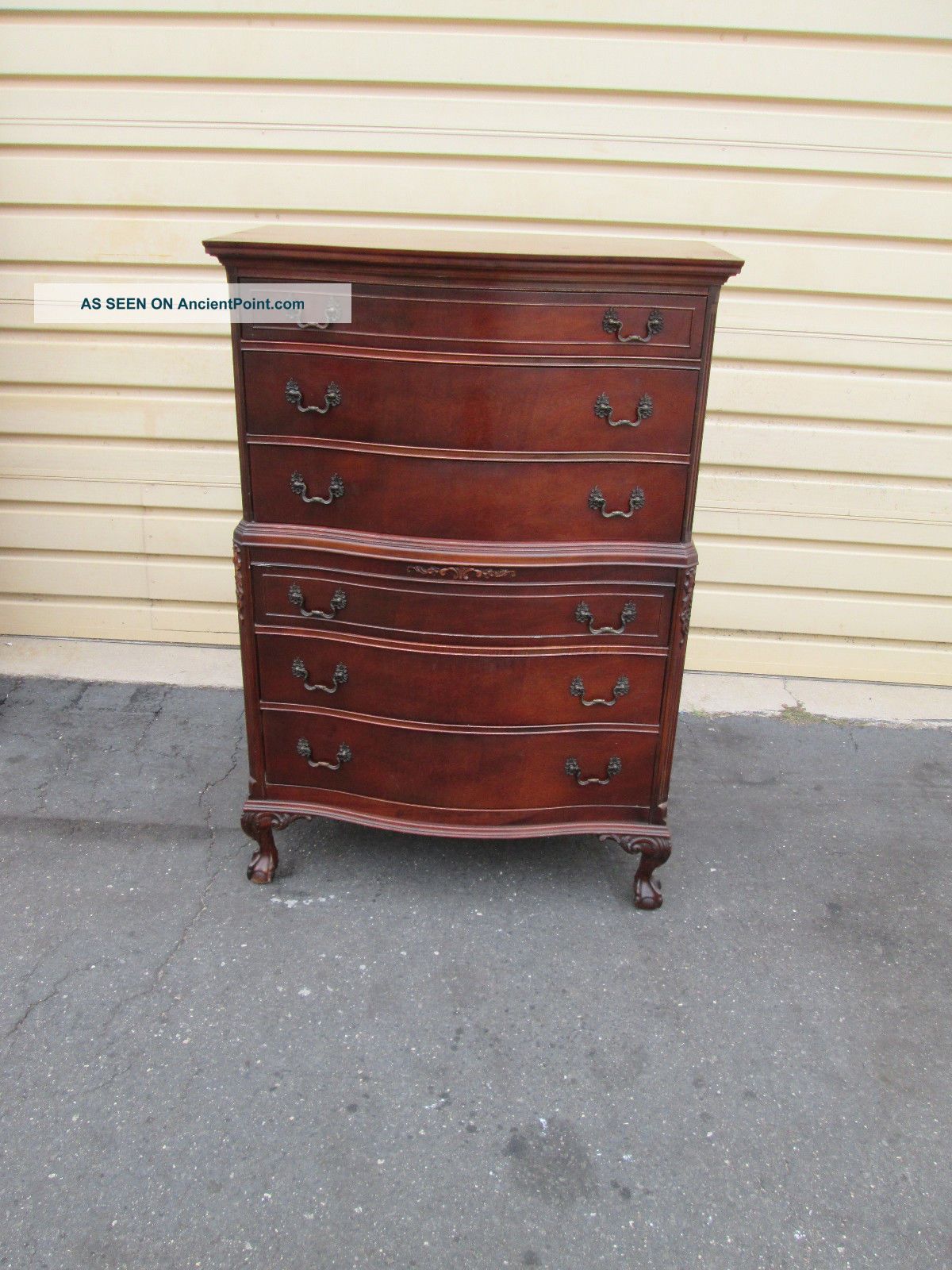 54440 Antique Mahogany High Chest Dresser 1900-1950 photo