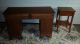 Vintage Antique Knee Hole Old Homestead Birch Wood Desk Whitney W/ Side Table Post-1950 photo 4